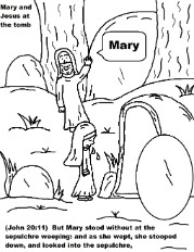Easter Coloring Pages Jesus and Mary At Tomb Resurrection Coloring Pages